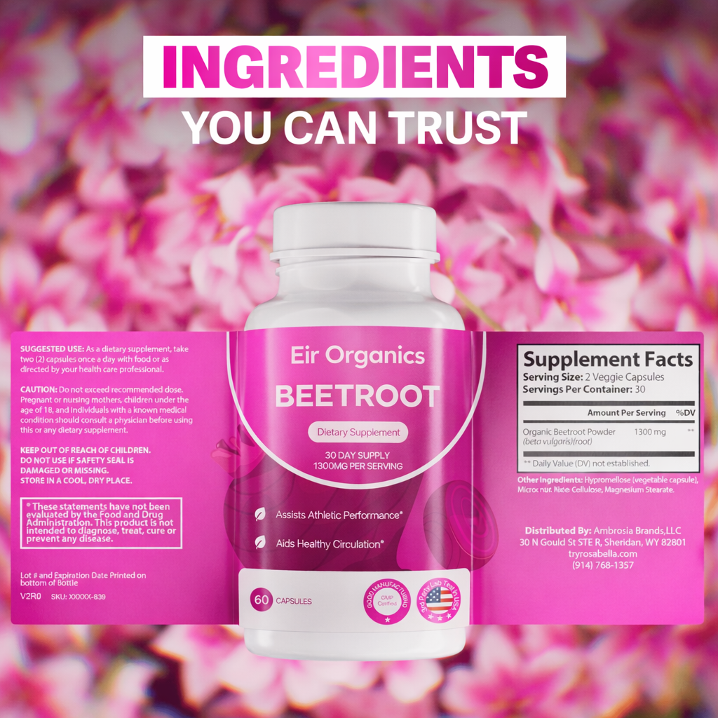Eir Organic Beetroot Capsule for Blood Flow & Heart Health