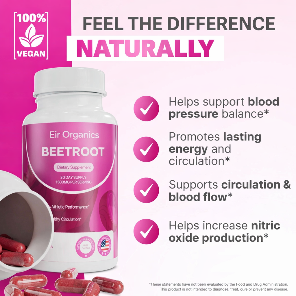 Eir Organic Beetroot Capsule for Blood Flow & Heart Health